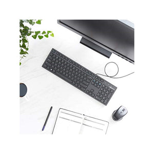 لوحة مفاتيح سلكية مع تخطيط أسود غير لامع Amazon Basics Low-Profile Wired USB Keyboard with US Layout (QWERTY), Matte Black