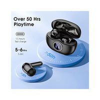 سماعات أذن بلوتوث مدمجة لمدة 50 ساعة لإلغاء الضوضاء  HKERR Wireless Earbuds, 50Hrs Playtime Bluetooth Earbuds Built in Noise Cancellation Mic with Charging Case, Bluetooth Headphones with Stereo Sound, IPX7 Waterproof Ear Buds for iPhone and Android